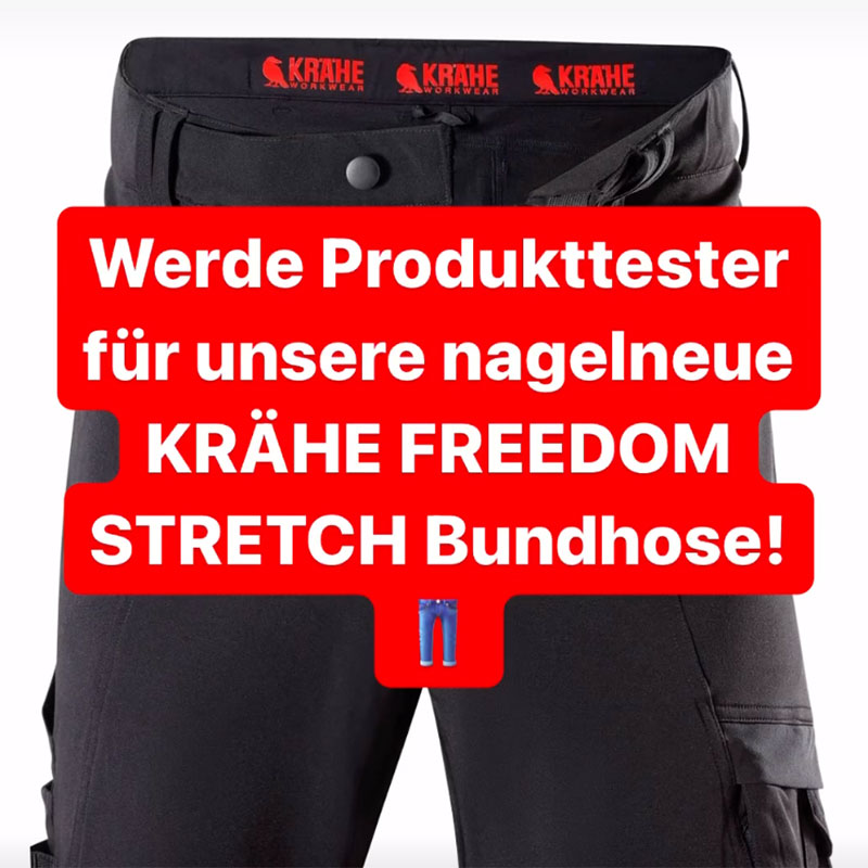 ⚡️Werde Produkttester für unsere neue KRÄHE FREEDOM STRETCH Bundhose! 👖⚒️