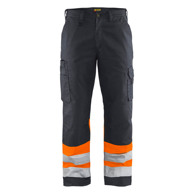 Blaklader High Vis Arbeitshose Mittelgrau/High Vis Orange C4